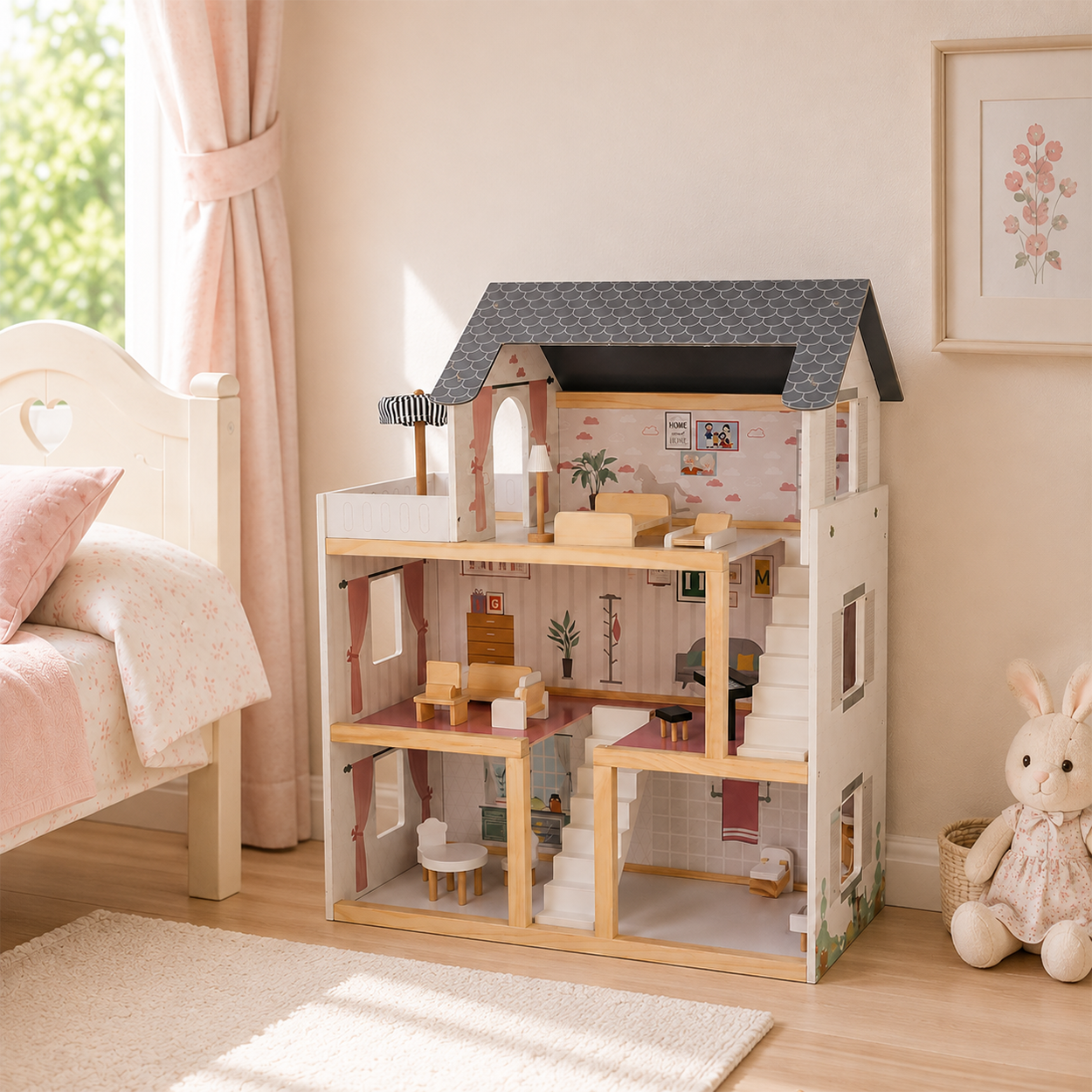 Houten poppenhuis